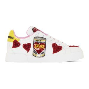 Dolce and Gabbana White Amore Energy Sneakers - SIZE 40